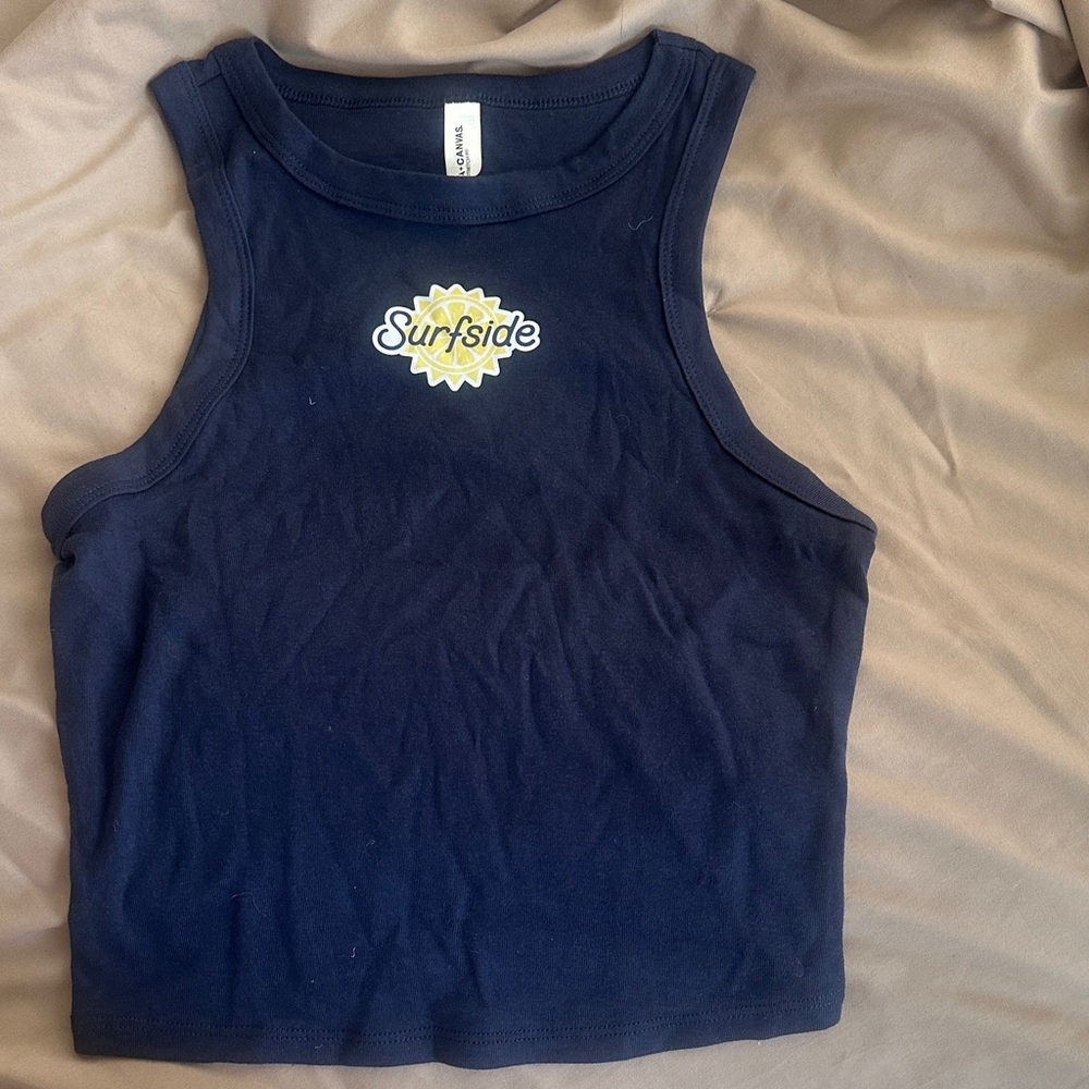 Navy Surfside Sleeveless Tank Top